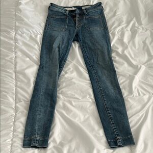 Pilcro and the Letterpress Dark Blue Skinny Jeans